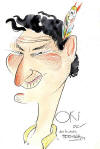 Caricatura de Oki, por Hormiga. Clic para ampliar.