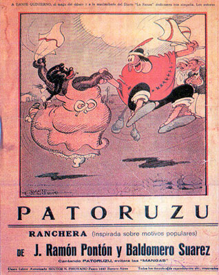 Cartel de una ranchera inspirada en Patoruz, de los aos treinta. 